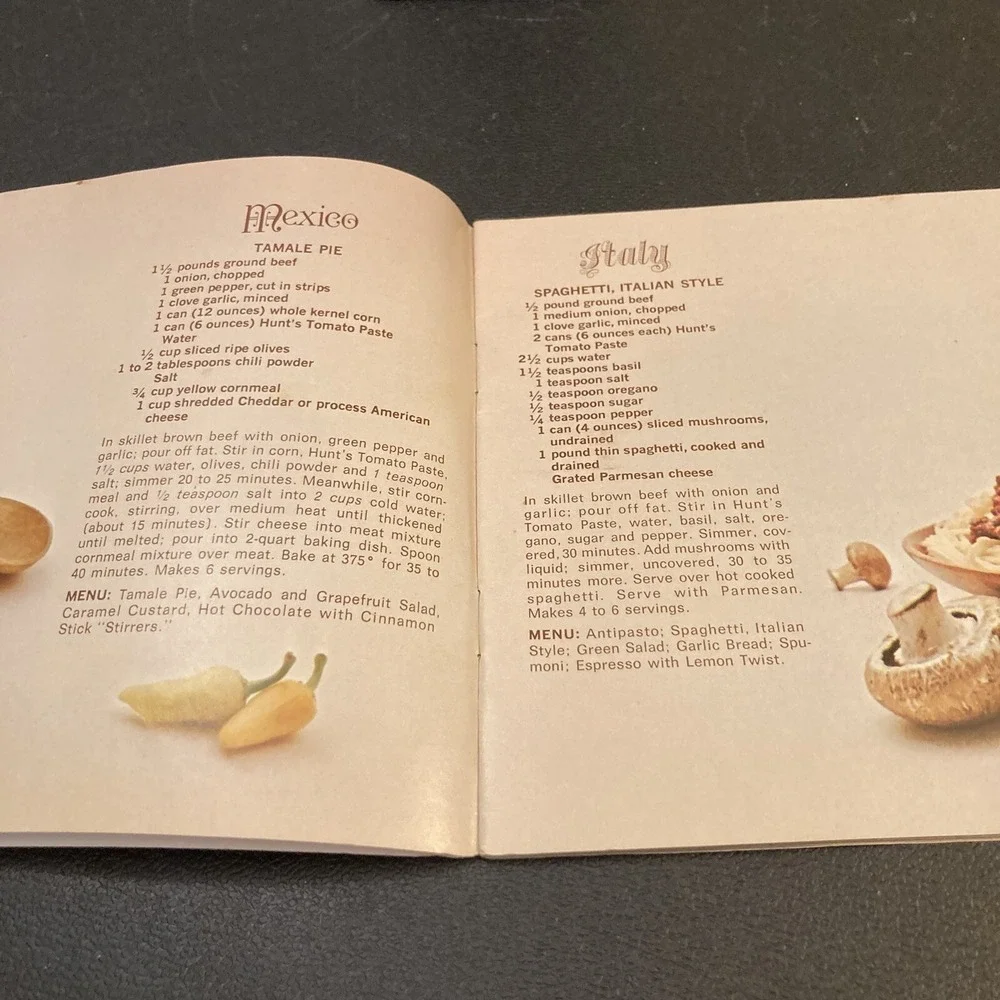 Hunts Tomato Advertisement Brochure 20 Foreign Accent Dinners Simple Meal Recipe